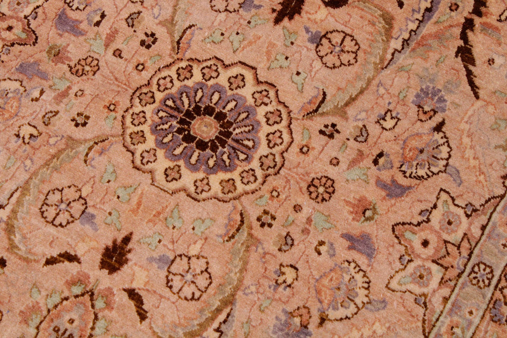 handmade Transitional Qaseem Bond Tan Lt. Green Hand Knotted RECTANGLE 100% WOOL area rug 9x12
