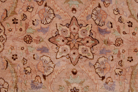 handmade Transitional Qaseem Bond Tan Lt. Green Hand Knotted RECTANGLE 100% WOOL area rug 9x12