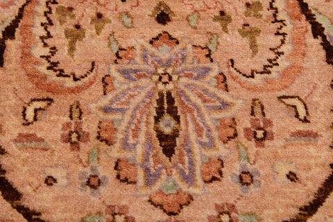 handmade Transitional Qaseem Bond Tan Lt. Green Hand Knotted RECTANGLE 100% WOOL area rug 9x12