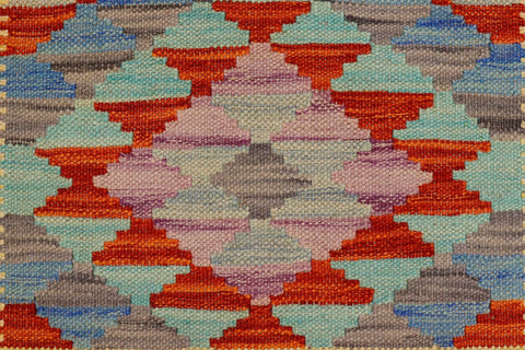 handmade Geometric Kilim Gold Rust Hand-Woven RECTANGLE 100% WOOL area rug 2' x 3'