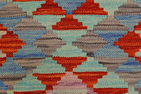 handmade Geometric Kilim Gold Rust Hand-Woven RECTANGLE 100% WOOL area rug 2' x 3'
