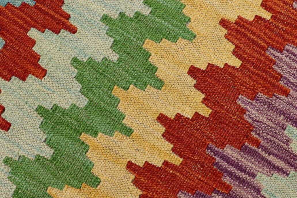 Flat Weave Kilim Antique Navaho Vintage handmade Modern Kilim Rust Blue Hand-Woven Rectangle 100% Wool Area Rug 2x3 