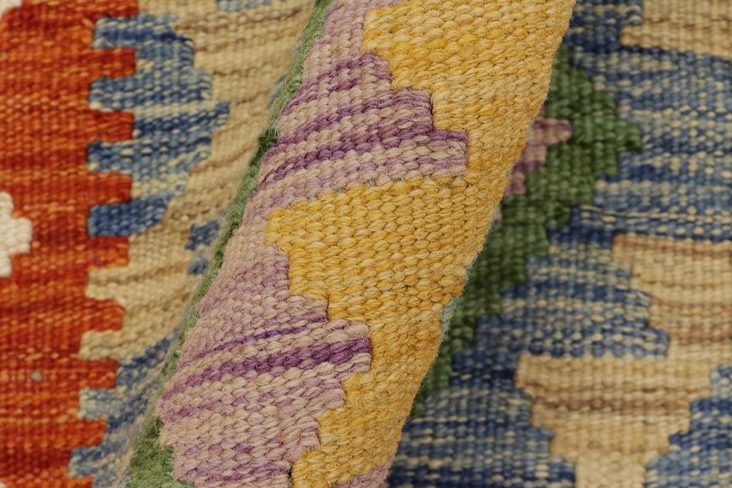 Flat Weave Kilim Antique Navaho Vintage handmade Geometric Kilim Rust Beige Hand-Woven Rectangle 100% Wool Area Rug 2x3 