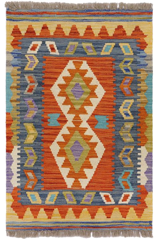 Flat Weave Kilim Antique Navaho Vintage handmade Geometric Kilim Rust Beige Hand-Woven Rectangle 100% Wool Area Rug 2x3 