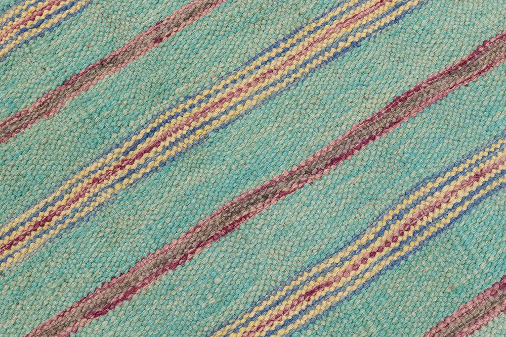 handmade Modern Kilim Blue Purple Hand-Woven RECTANGLE 100% WOOL area rug 5x7