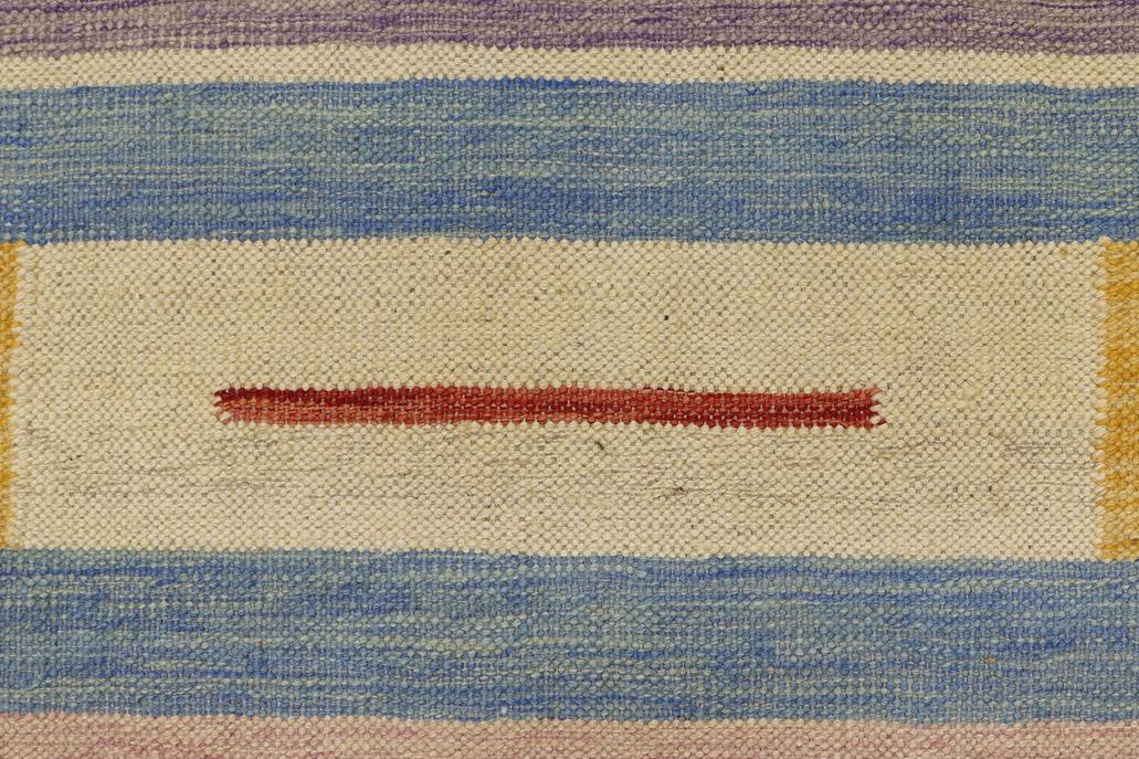 Flat Weave Kilim Antique Navaho Vintage handmade Modern Kilim Blue Beige Hand-Woven Rectangle 100% Wool Area Rug 4x6 