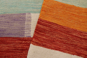 handmade Modern Kilim Beige Gray Hand-Woven RECTANGLE 100% WOOL area rug 3x5
