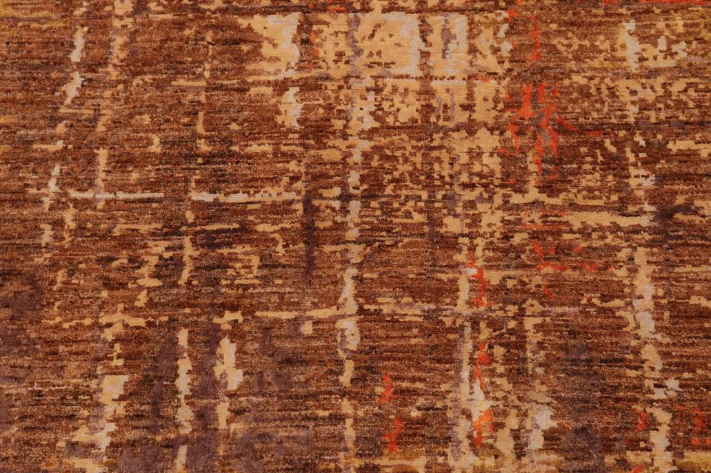 handmade Modern Modern Rust Gold Hand Knotted RECTANGLE WOOL&SILK area rug 8 x 10