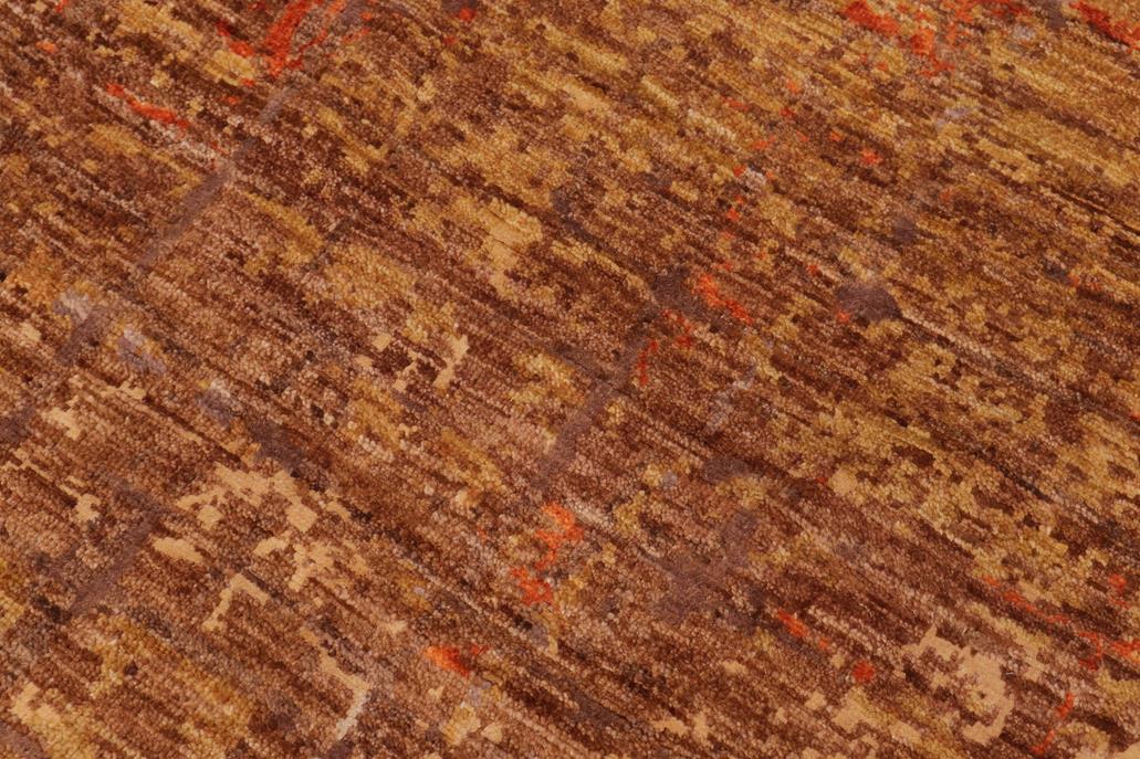 handmade Modern Modern Rust Gold Hand Knotted RECTANGLE WOOL&SILK area rug 8 x 10