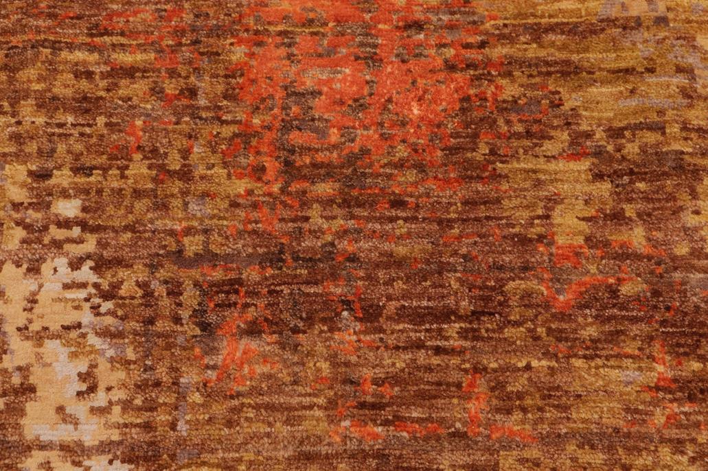 handmade Modern Modern Rust Gold Hand Knotted RECTANGLE WOOL&SILK area rug 8 x 10