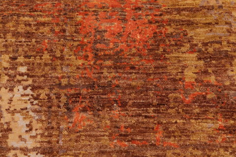 handmade Modern Modern Rust Gold Hand Knotted RECTANGLE WOOL&SILK area rug 8' x 10'