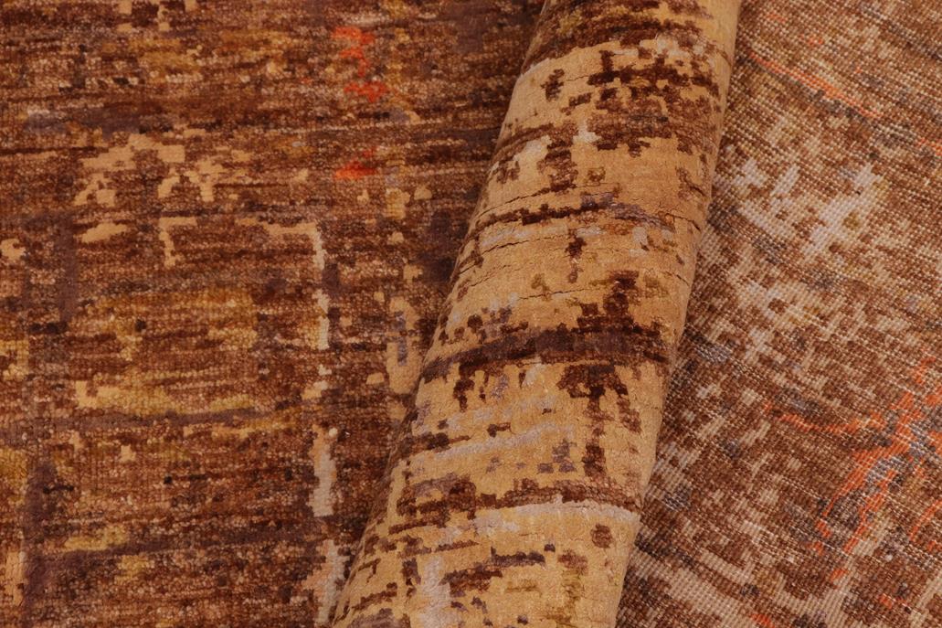 handmade Modern Modern Rust Gold Hand Knotted RECTANGLE WOOL&SILK area rug 8 x 10