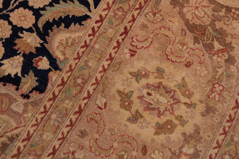 handmade Transitional Sultanabad Blue Tan Hand Knotted RECTANGLE 100% WOOL area rug 9x12