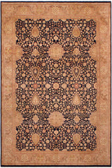 Traditional Sultanabad Jewell Blue Tan Hand Knotted Area rugs 9 x 12