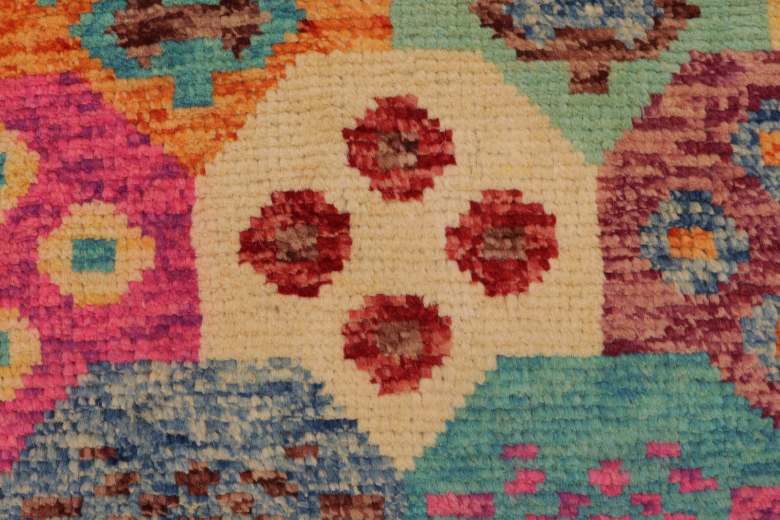 handmade Modern Balouchi Red Blue Hand Knotted RECTANGLE 100% WOOL area rug 7x10