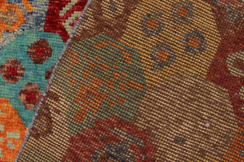 handmade Modern Balouchi Red Blue Hand Knotted RECTANGLE 100% WOOL area rug 7x10