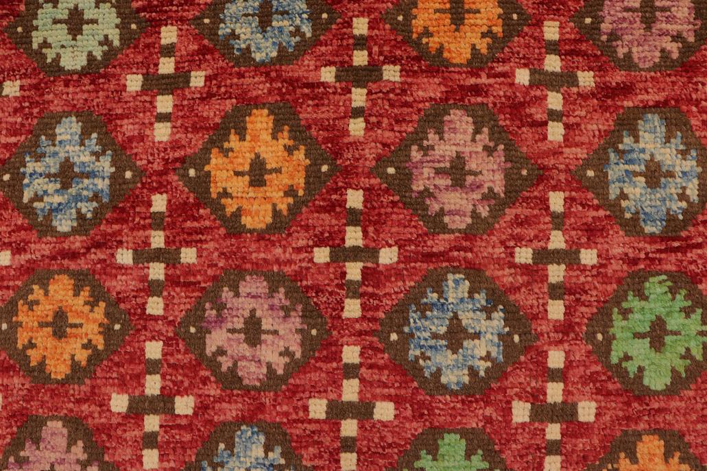 handmade Modern Balouchi Red Beige Hand Knotted RECTANGLE 100% WOOL area rug 7x10