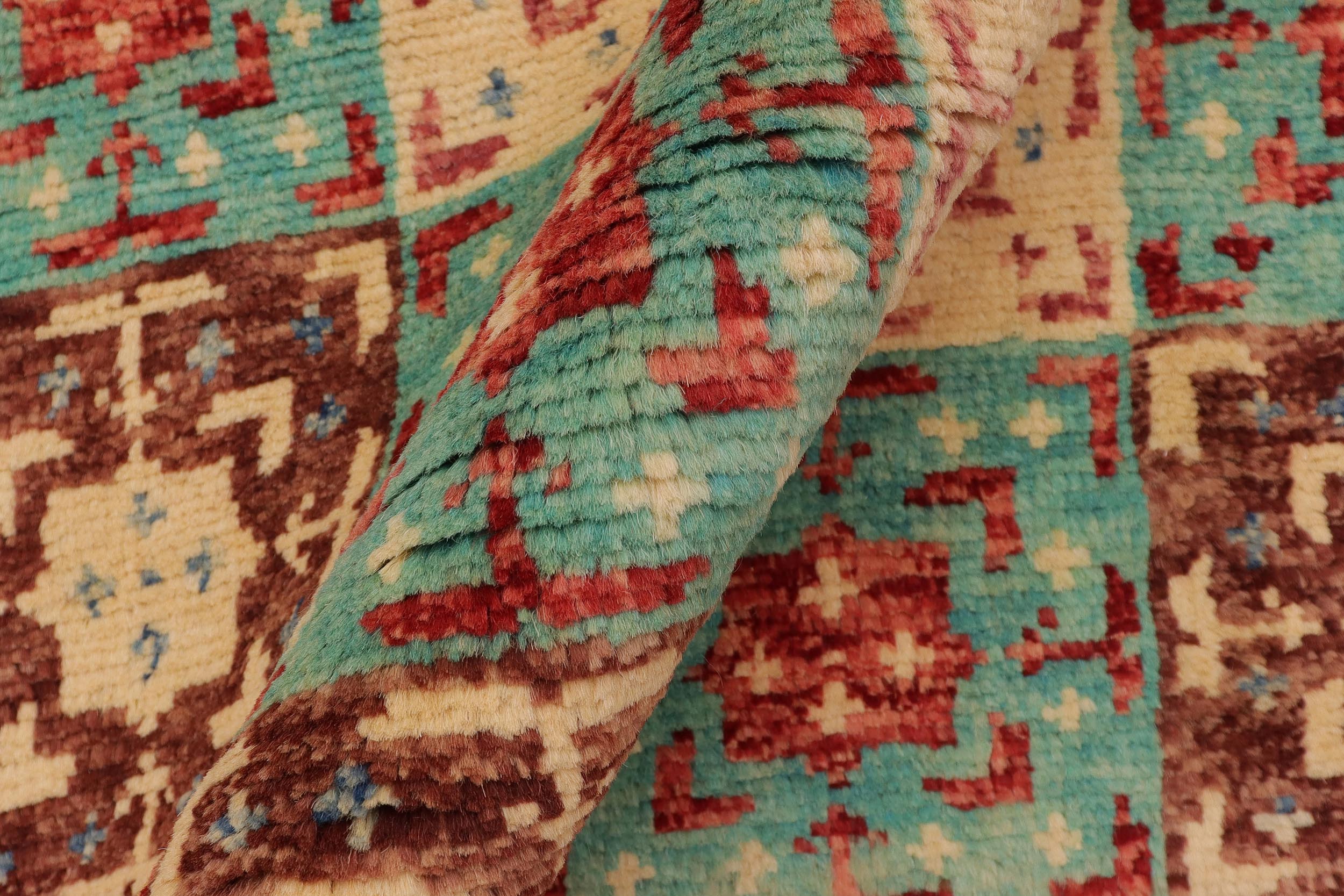 handmade Geometric Balouchi Red Beige Hand Knotted RECTANGLE 100% WOOL area rug 4x6
