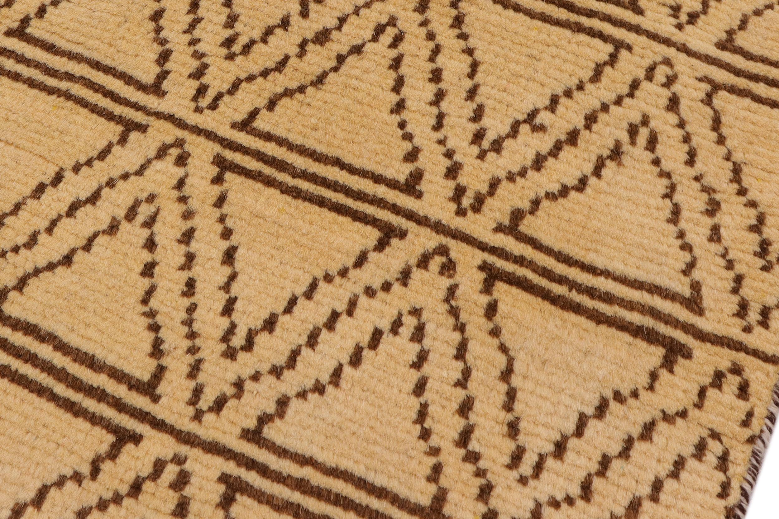 handmade Modern Balouchi Beige Brown Hand Knotted RECTANGLE 100% WOOL area rug 4x6