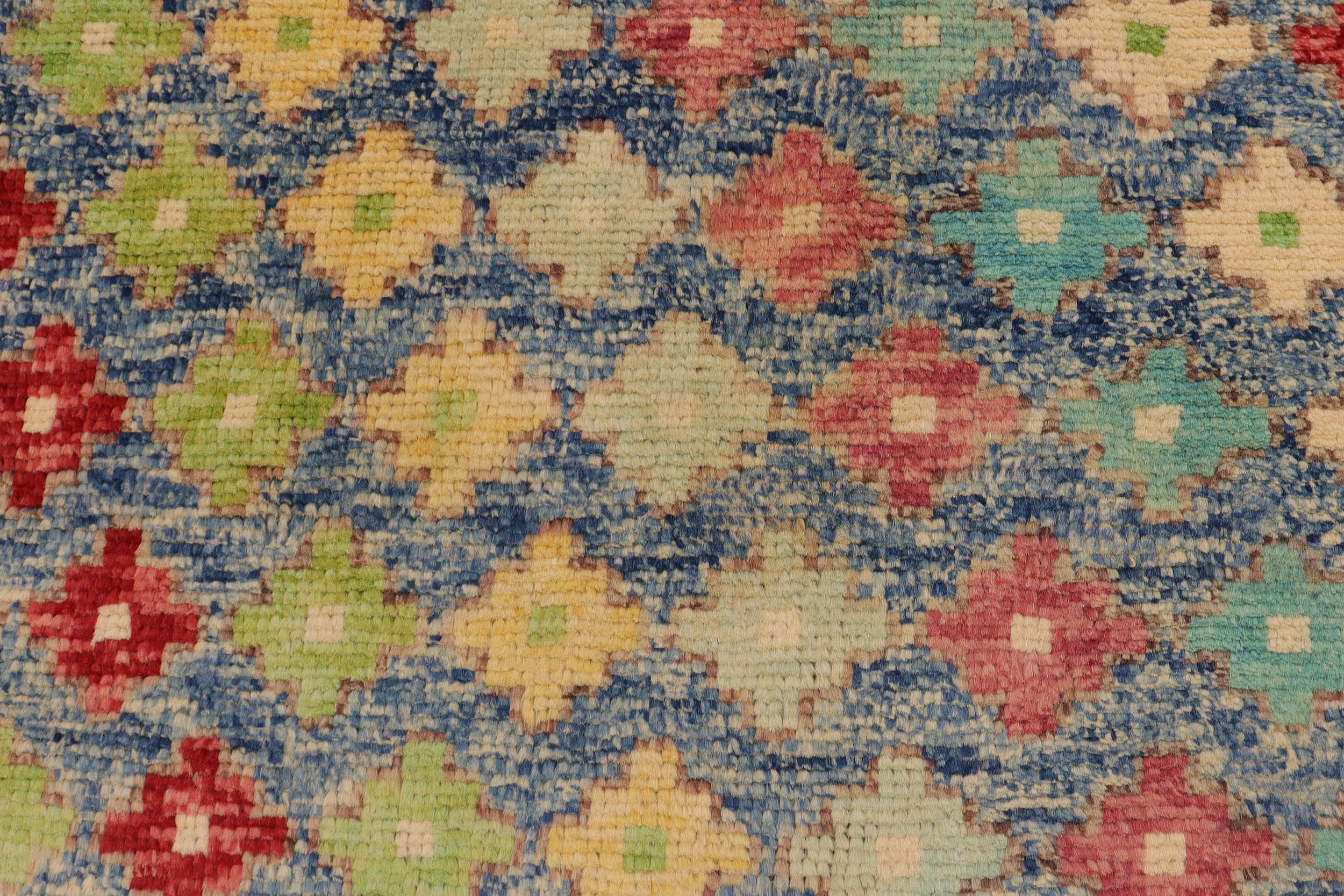 handmade Modern Balouchi Blue Red Hand Knotted RECTANGLE 100% WOOL area rug 4x6