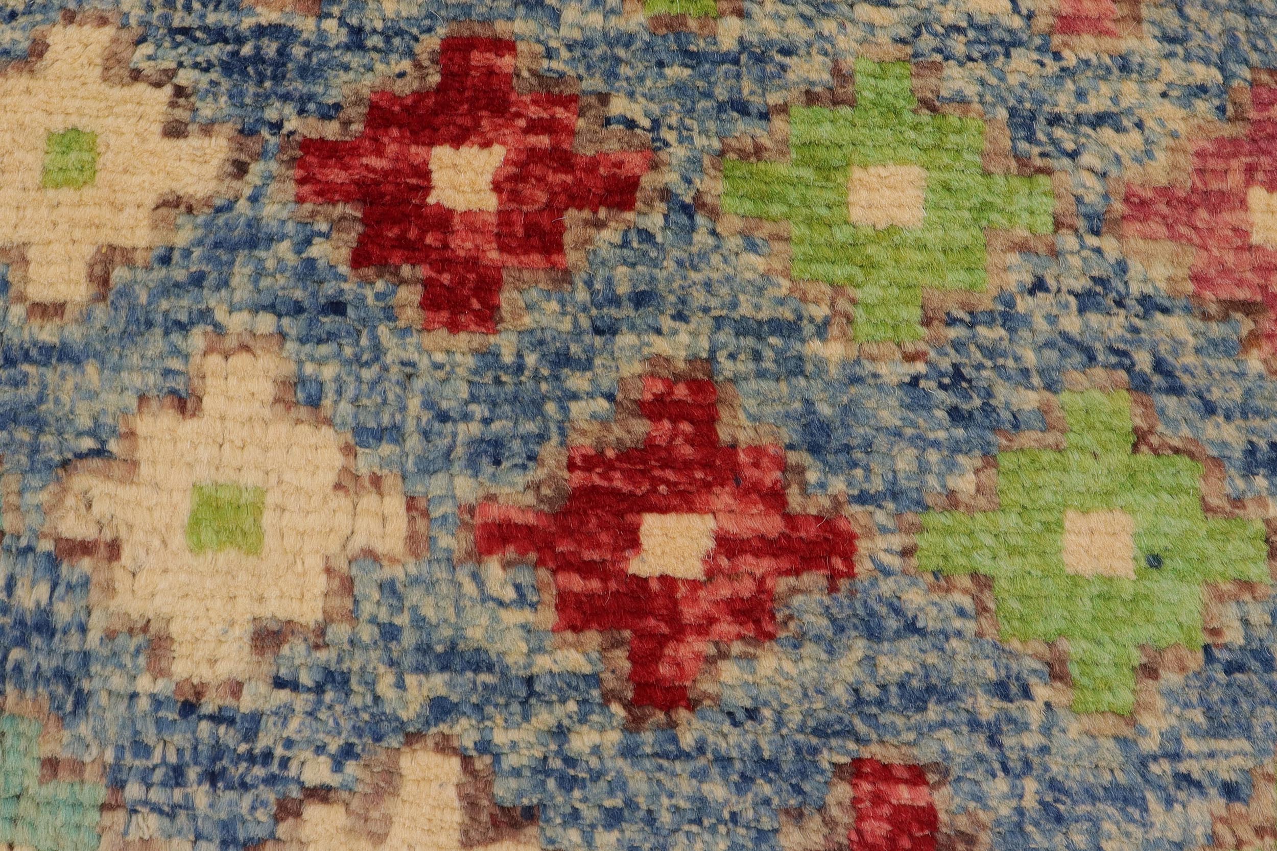 handmade Modern Balouchi Blue Red Hand Knotted RECTANGLE 100% WOOL area rug 4x6