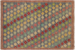 handmade Modern Balouchi Blue Red Hand Knotted RECTANGLE 100% WOOL area rug 4x6
