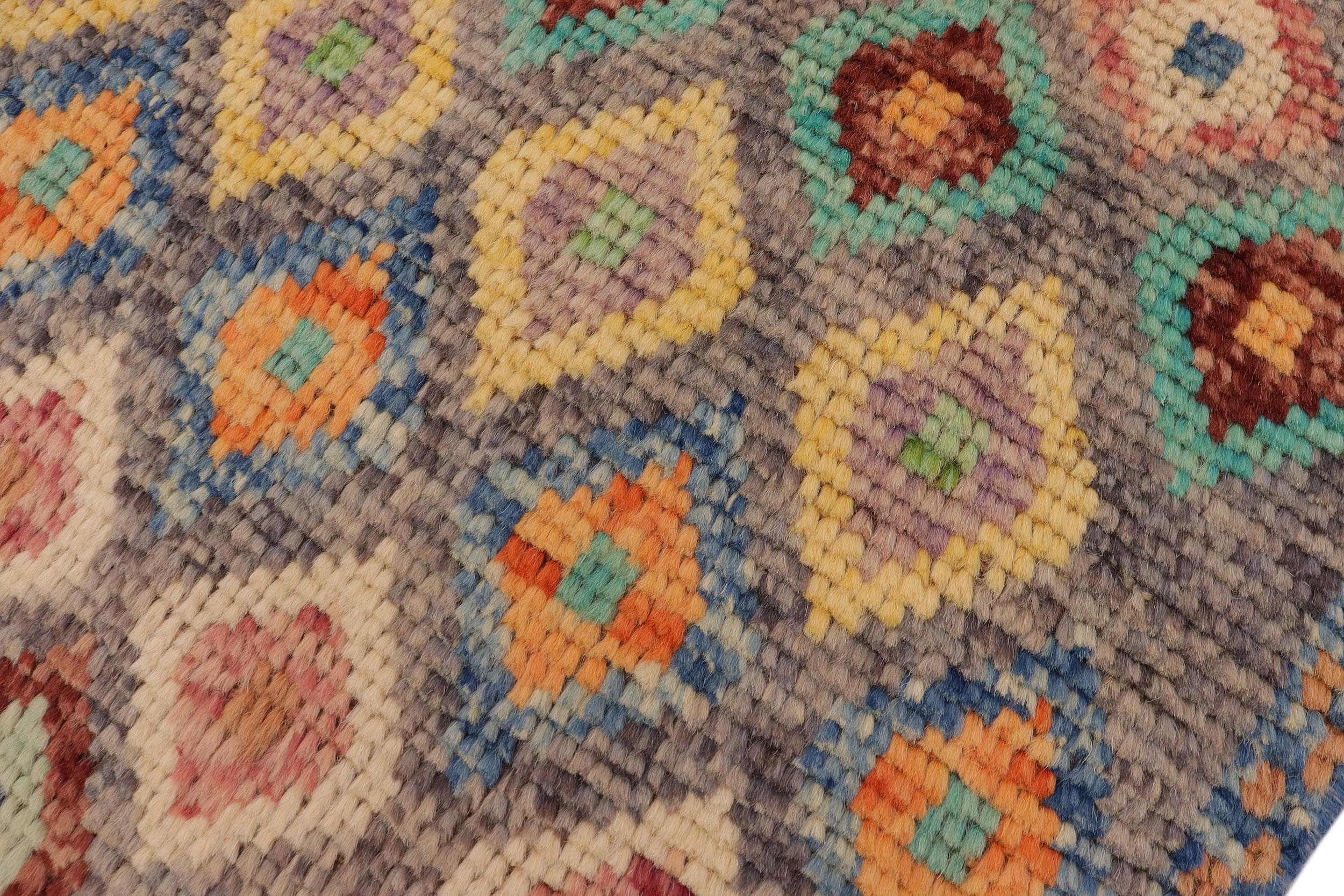 handmade Modern Balouchi Gray Blue Hand Knotted RECTANGLE 100% WOOL area rug 4x6