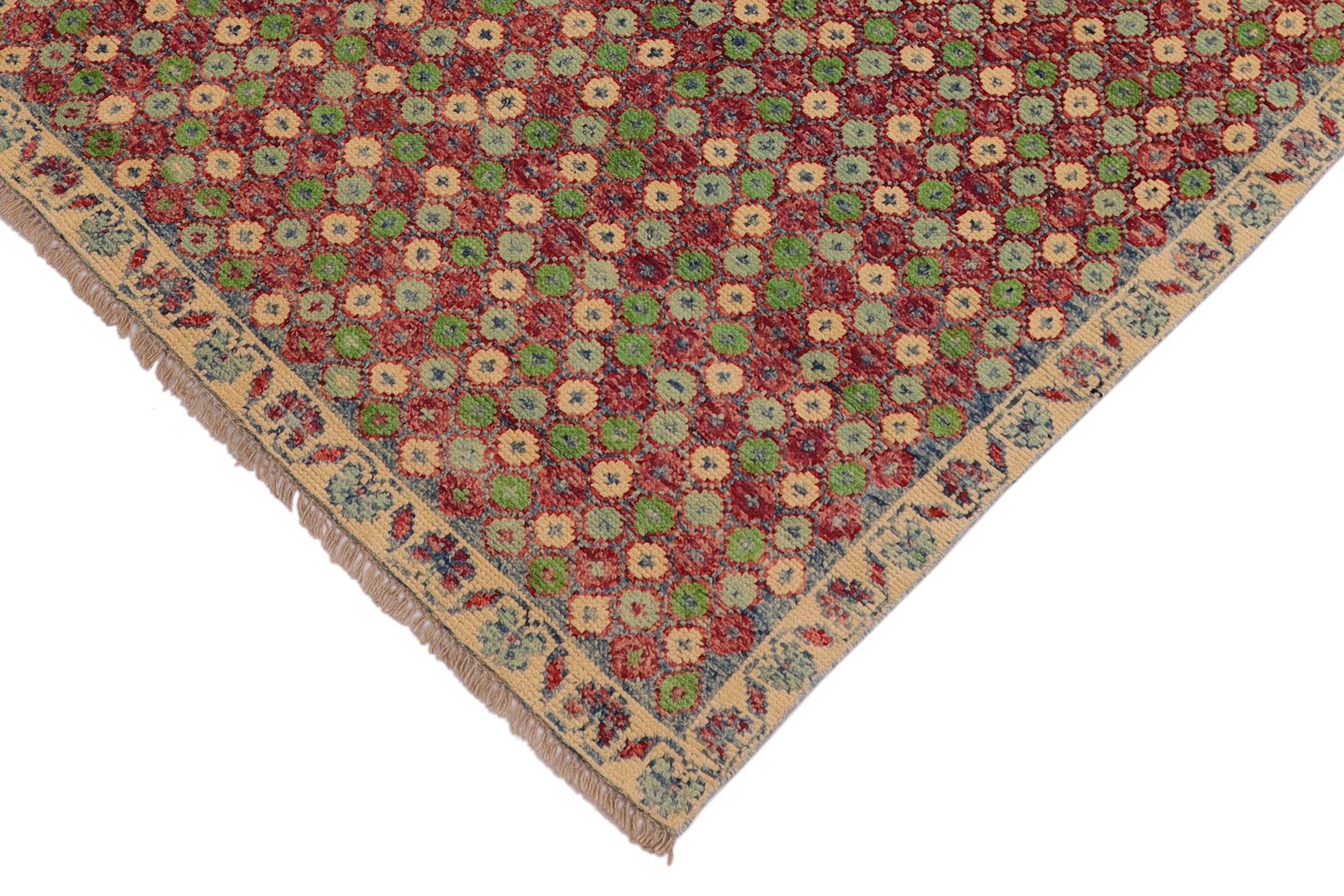 handmade Modern Balouchi Red Beige Hand Knotted RECTANGLE 100% WOOL area rug 4x6