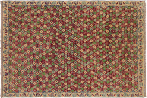 Shabby Chic Balochi Yareli Red/Beige Wool Rug - 4'0''X5'11''
