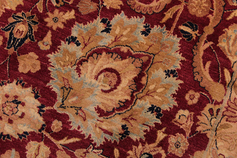 handmade Transitional Anmol Agra Red Blue Hand Knotted RECTANGLE 100% WOOL area rug 9x12