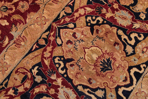 handmade Transitional Anmol Agra Red Blue Hand Knotted RECTANGLE 100% WOOL area rug 9x12