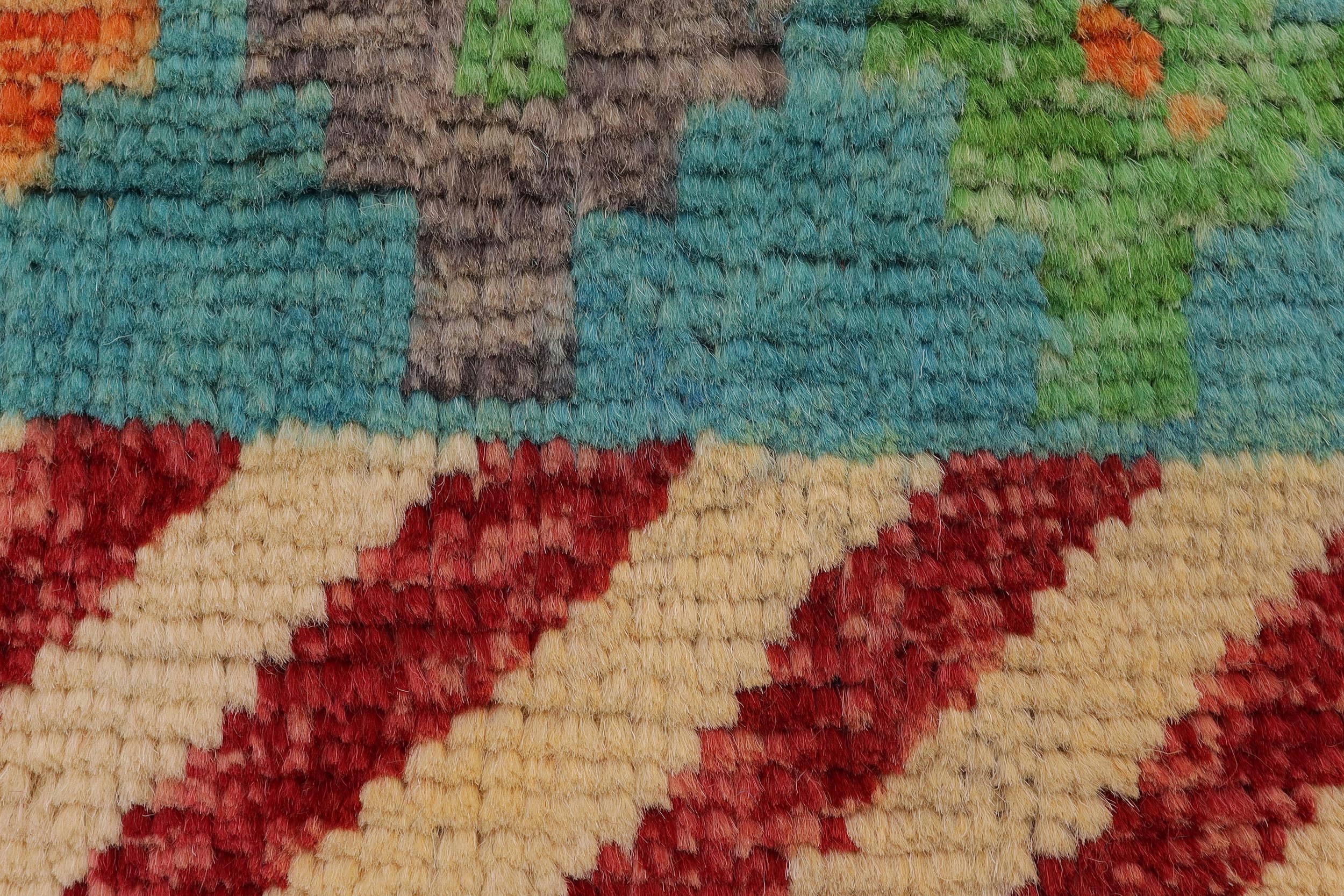 handmade Modern Balouchi Blue Beige Hand Knotted RECTANGLE 100% WOOL area rug 4x6