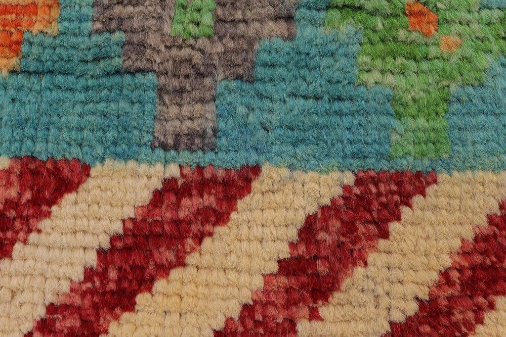 handmade Modern Balouchi Blue Beige Hand Knotted RECTANGLE 100% WOOL area rug 4x6
