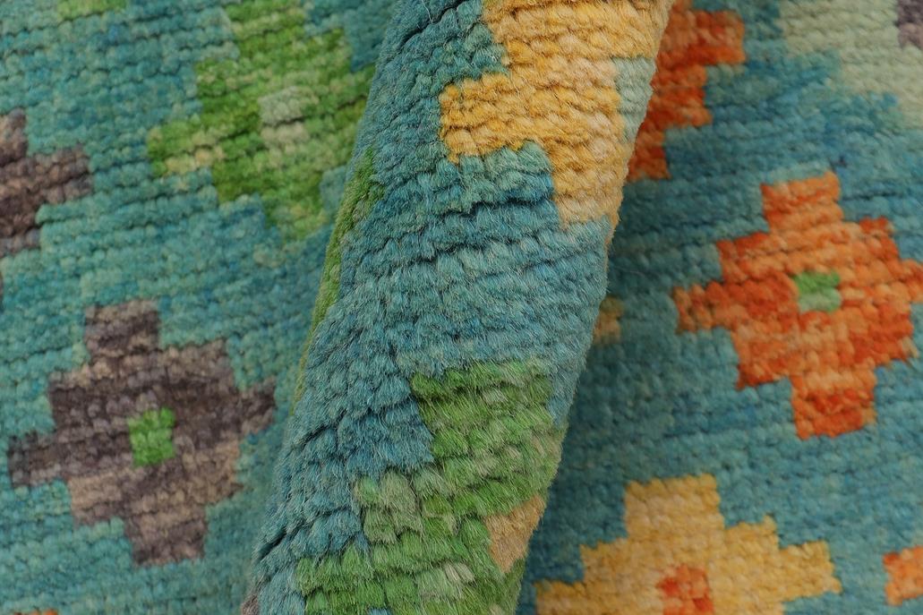 handmade Modern Balouchi Blue Beige Hand Knotted RECTANGLE 100% WOOL area rug 4x6