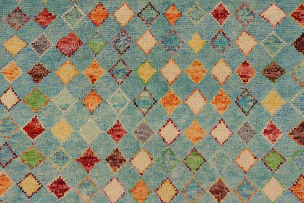 handmade Modern Balouchi Blue Rust Hand Knotted RECTANGLE 100% WOOL area rug 5x8