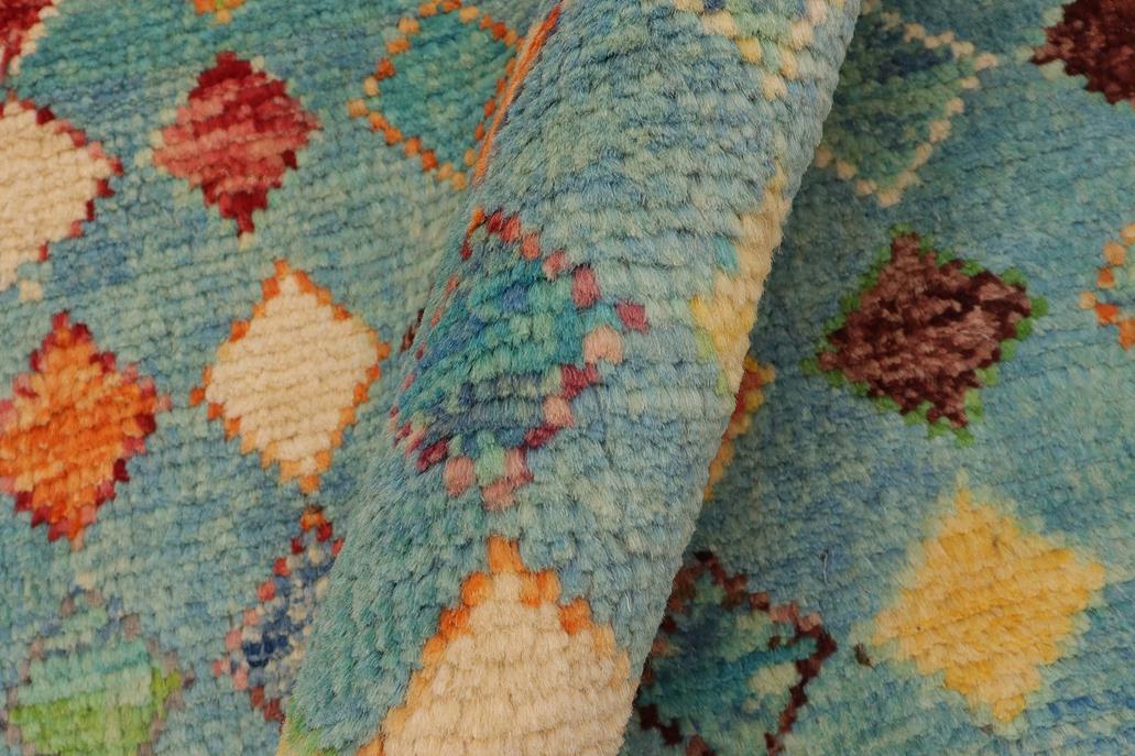 handmade Modern Balouchi Blue Rust Hand Knotted RECTANGLE 100% WOOL area rug 5x8