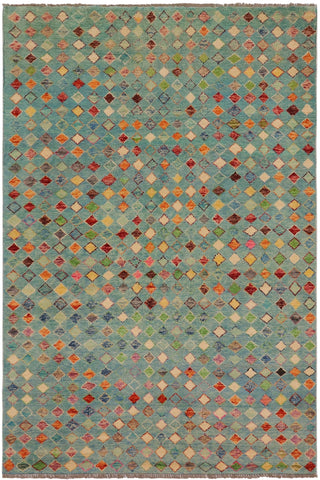 Shabby Chic Balochi Kristoph Blue/Rust Wool Rug - 4'9''X8'1''