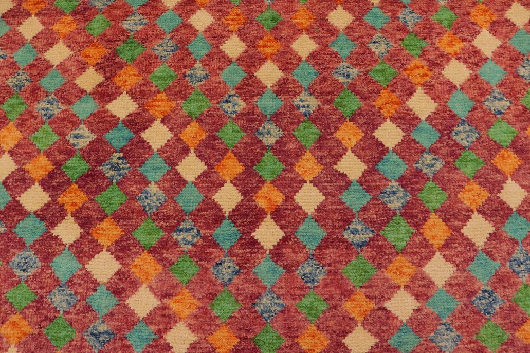 handmade Modern Balouchi Magenta Blue Hand Knotted RECTANGLE 100% WOOL area rug 5x8