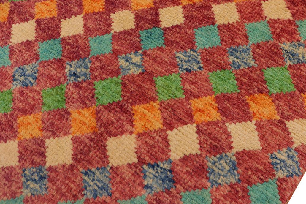 handmade Modern Balouchi Magenta Blue Hand Knotted RECTANGLE 100% WOOL area rug 5x8