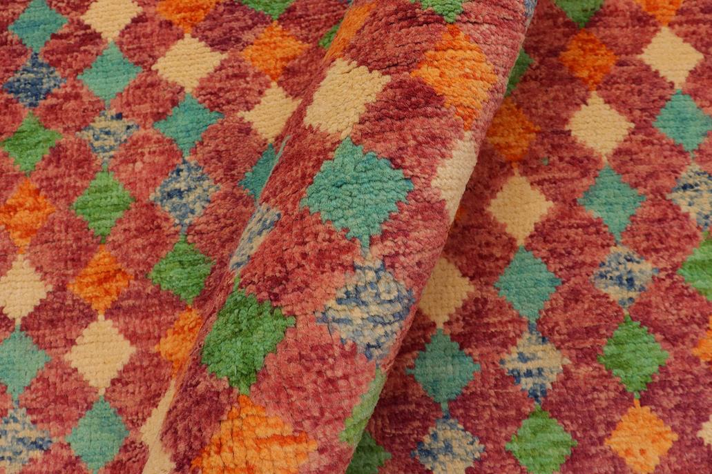 handmade Modern Balouchi Magenta Blue Hand Knotted RECTANGLE 100% WOOL area rug 5x8