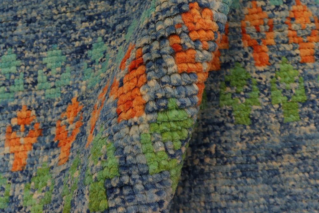 handmade Modern Balouchi Blue Beige Hand Knotted RECTANGLE 100% WOOL area rug 5x7