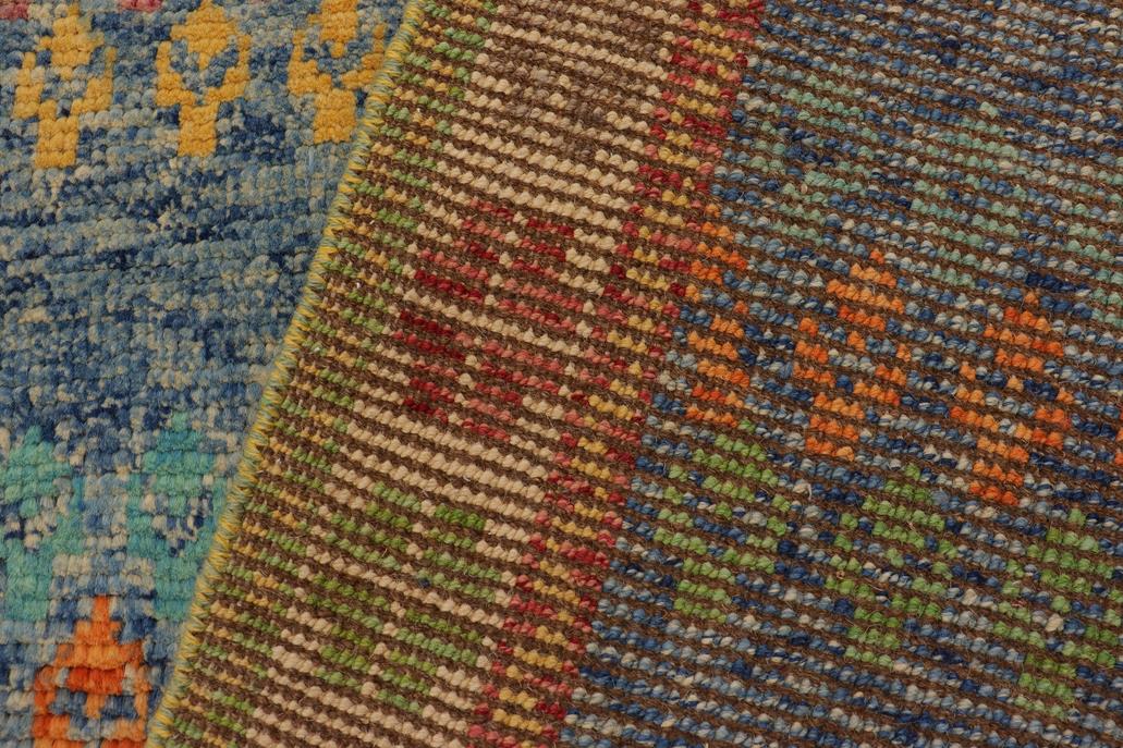 handmade Modern Balouchi Blue Beige Hand Knotted RECTANGLE 100% WOOL area rug 5x7