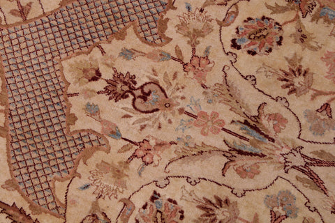 handmade Traditional Agra Ivory Lt. Blue Hand Knotted RECTANGLE 100% WOOL area rug 9x12