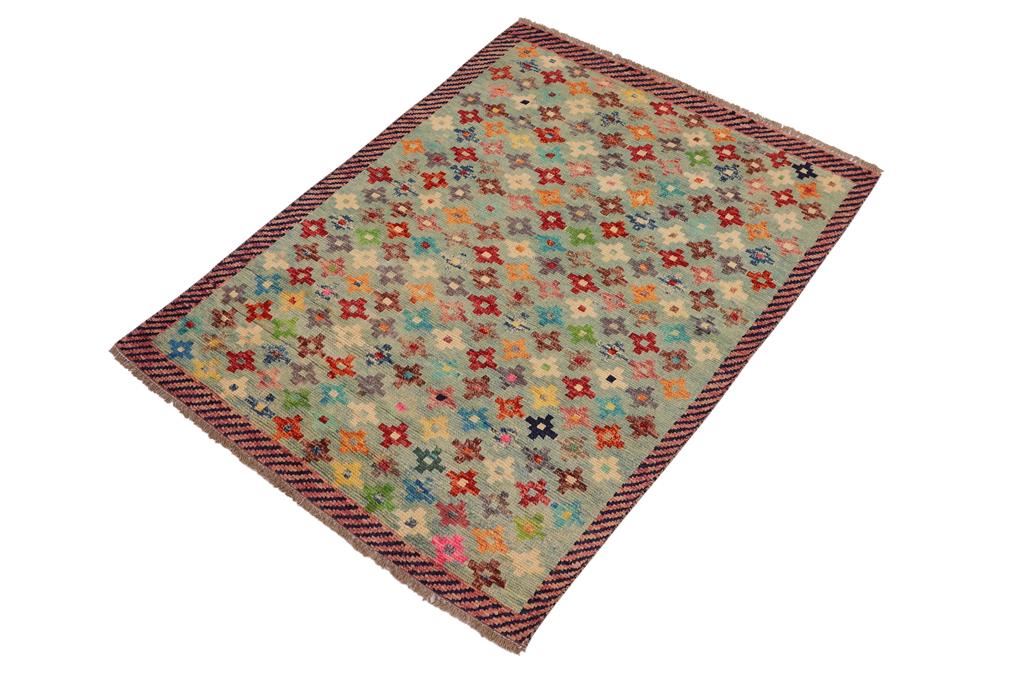 handmade Modern Balouchi Blue Red Hand Knotted RECTANGLE 100% WOOL area rug 3x5