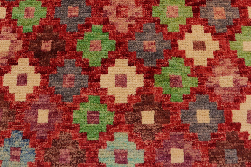 handmade Modern Balouchi Red Blue Hand Knotted RECTANGLE 100% WOOL area rug 3x5