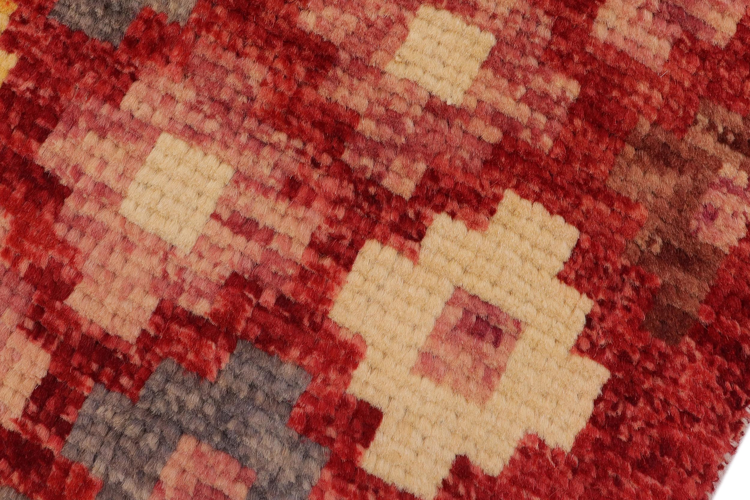 handmade Modern Balouchi Red Blue Hand Knotted RECTANGLE 100% WOOL area rug 3x5
