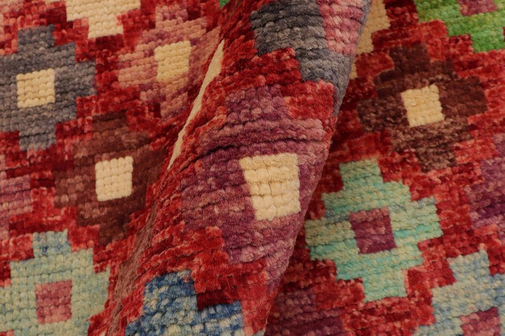 handmade Modern Balouchi Red Blue Hand Knotted RECTANGLE 100% WOOL area rug 3x5