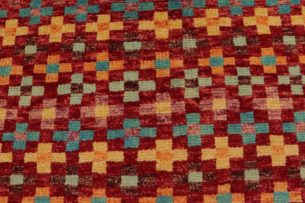 handmade Modern Balouchi Red Blue Hand Knotted RECTANGLE 100% WOOL area rug 3x5