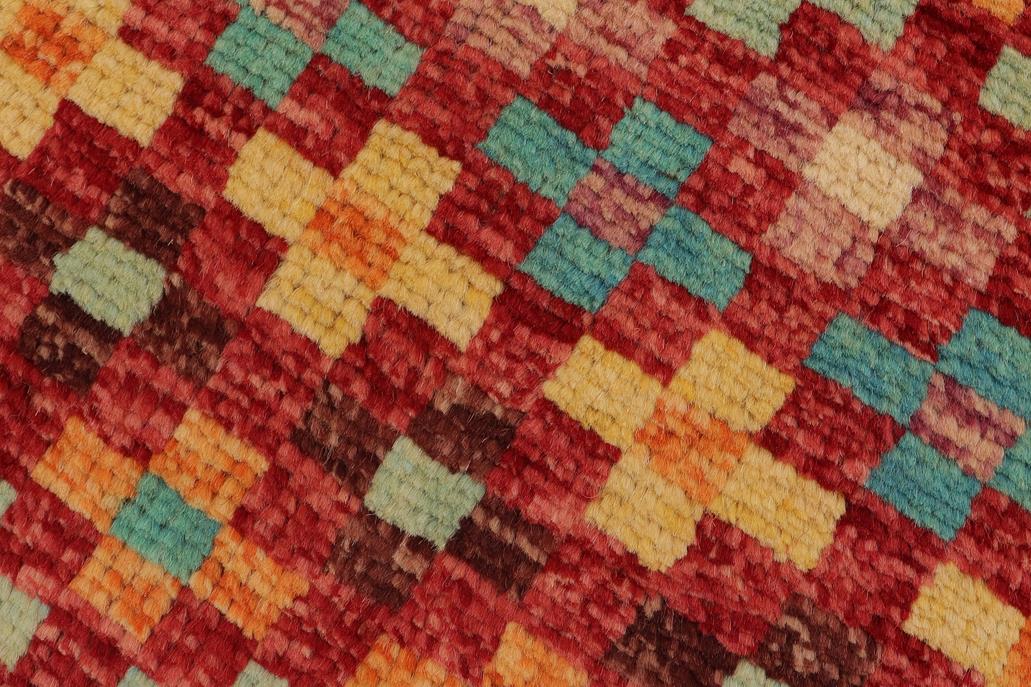 handmade Modern Balouchi Red Blue Hand Knotted RECTANGLE 100% WOOL area rug 3x5