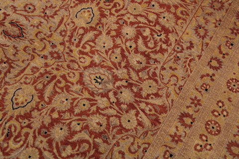 handmade Traditional Nauras Rust Gold Hand Knotted RECTANGLE 100% WOOL area rug 9x12